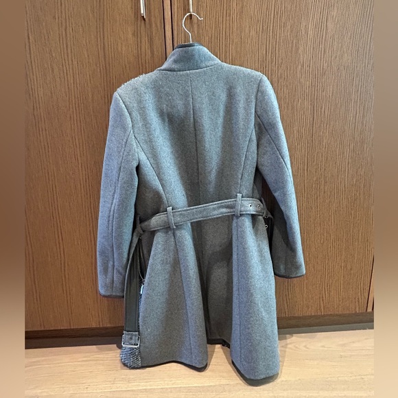 Vince Camuto Grey Wool Trench Coat - Size Small - Picture 4 of 6
